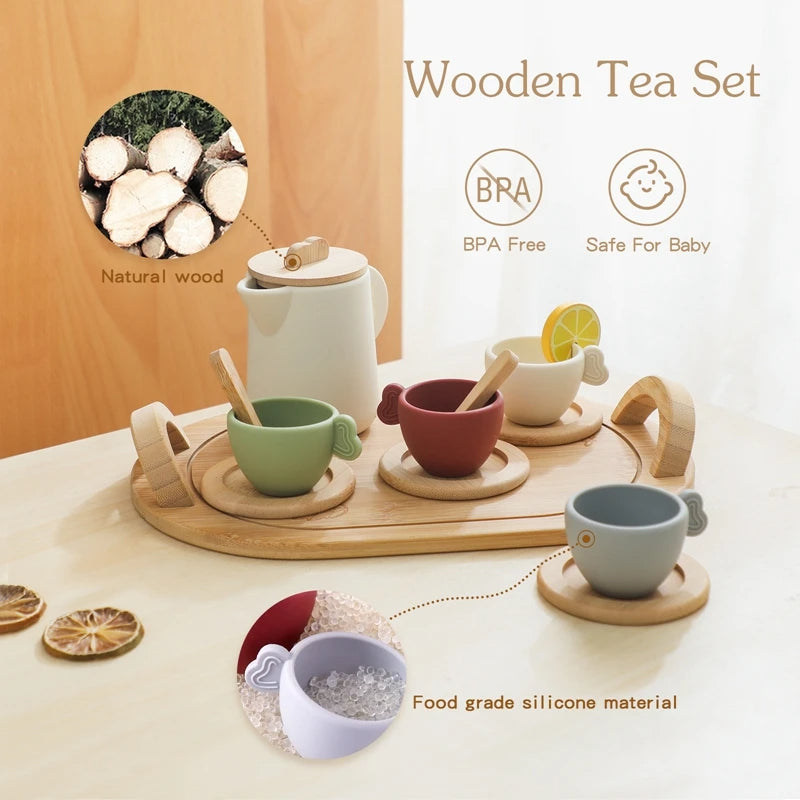 Jouet Maison de Thé en Bois pour Jeu d'Imitation