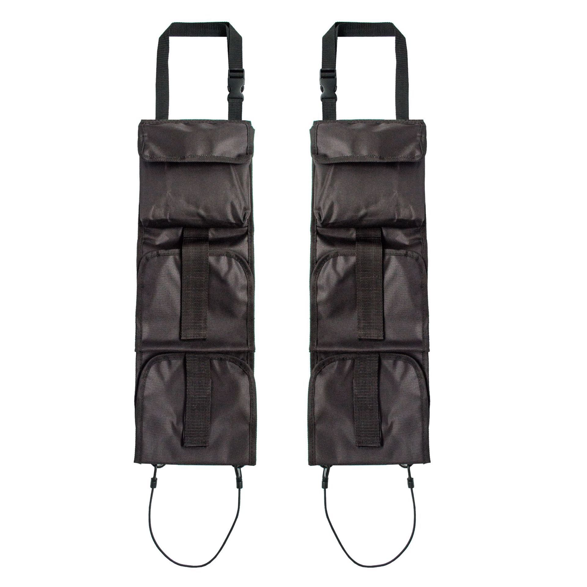 Car seat back suspension storage bag