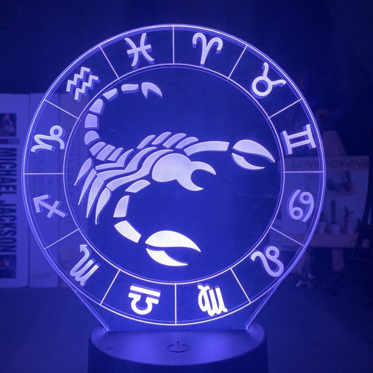 Twelve constellations acrylic 3d night light