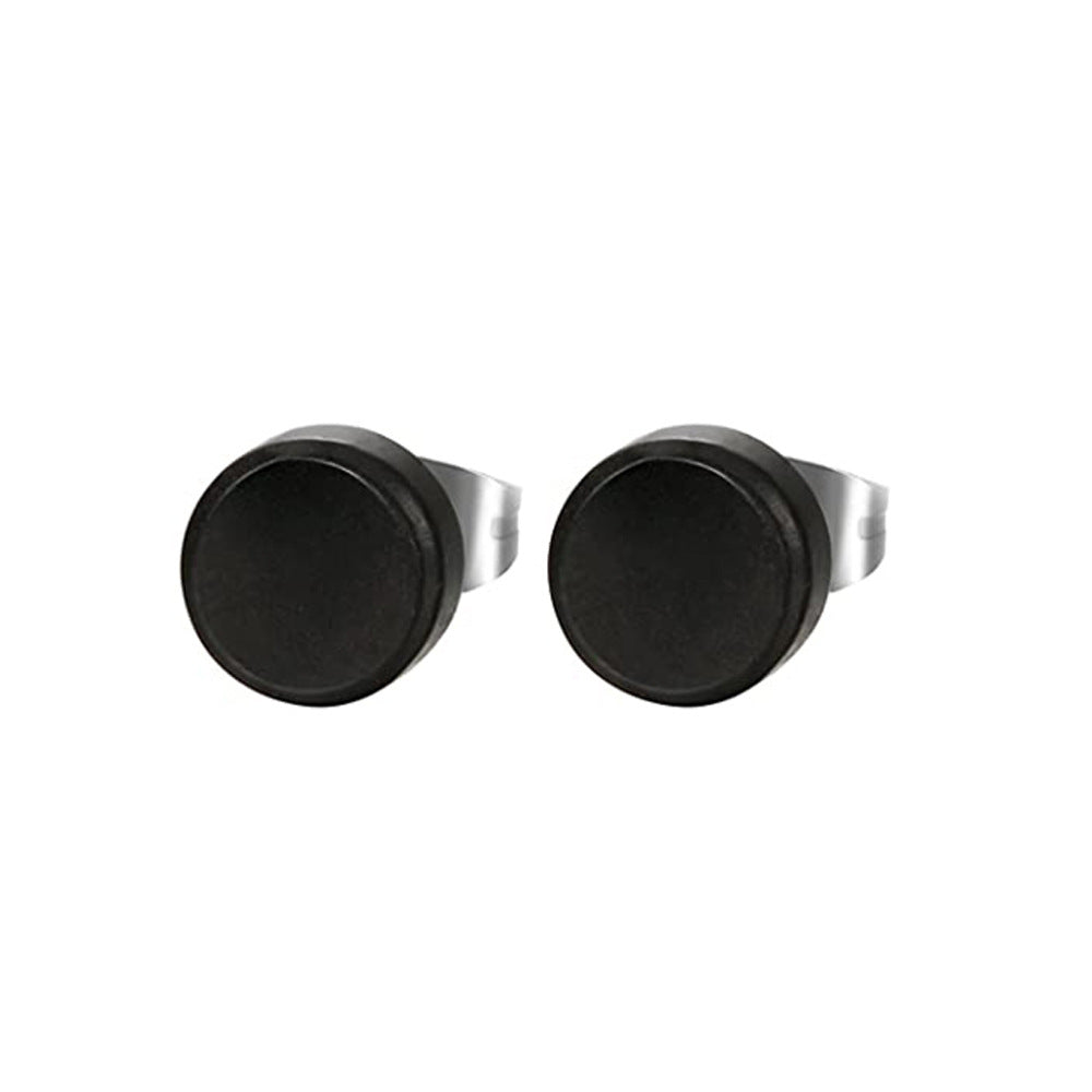 Log Hip Hop Rock Round Hipster Wood Stud Earrings