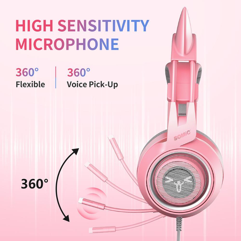 G951s Girl Cat Ear Gaming Headphone 3.5mm Plug Cute Headset For PC One PS4 Phone Pad Girl Kids Gaming Headset