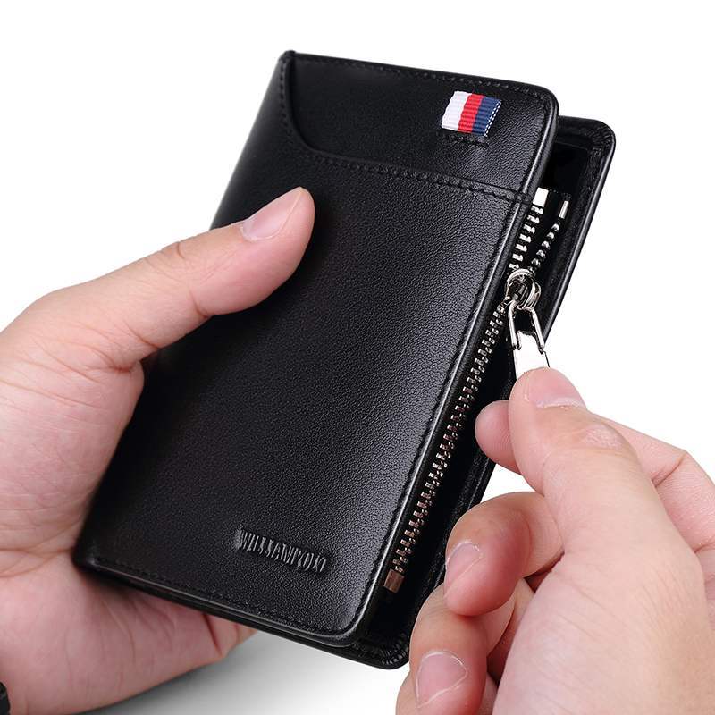 Portefeuille court en cuir pour hommes