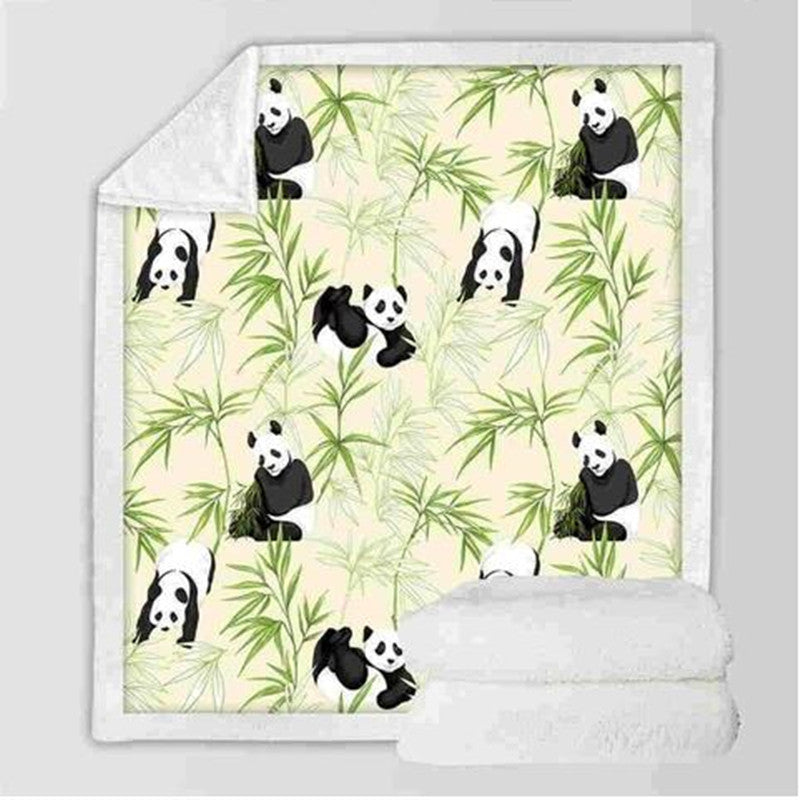 Couverture en flanelle motif panda