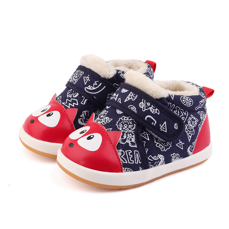 Chaussures bébé en coton de couleur assortie à semelle souple
