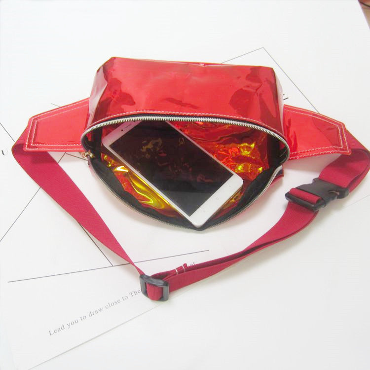 Laser transparent waist bag beach bag women's Messenger bag sports running multi-function cashier chest bag