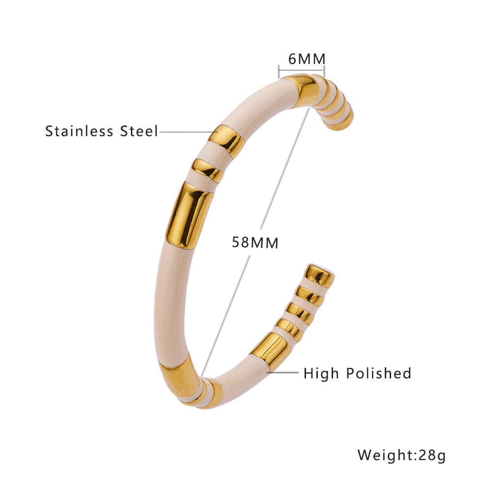 Fashion Bamboo Titanium Steel Bracelet For Women