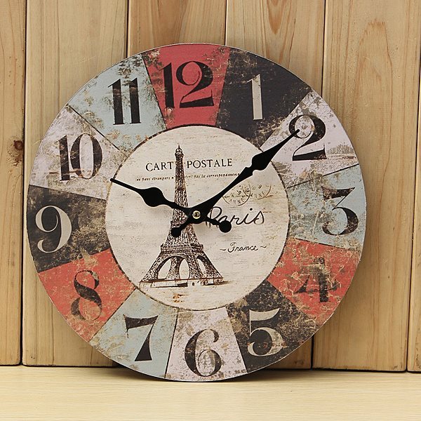 Living room vintage decorative wooden quartz clock