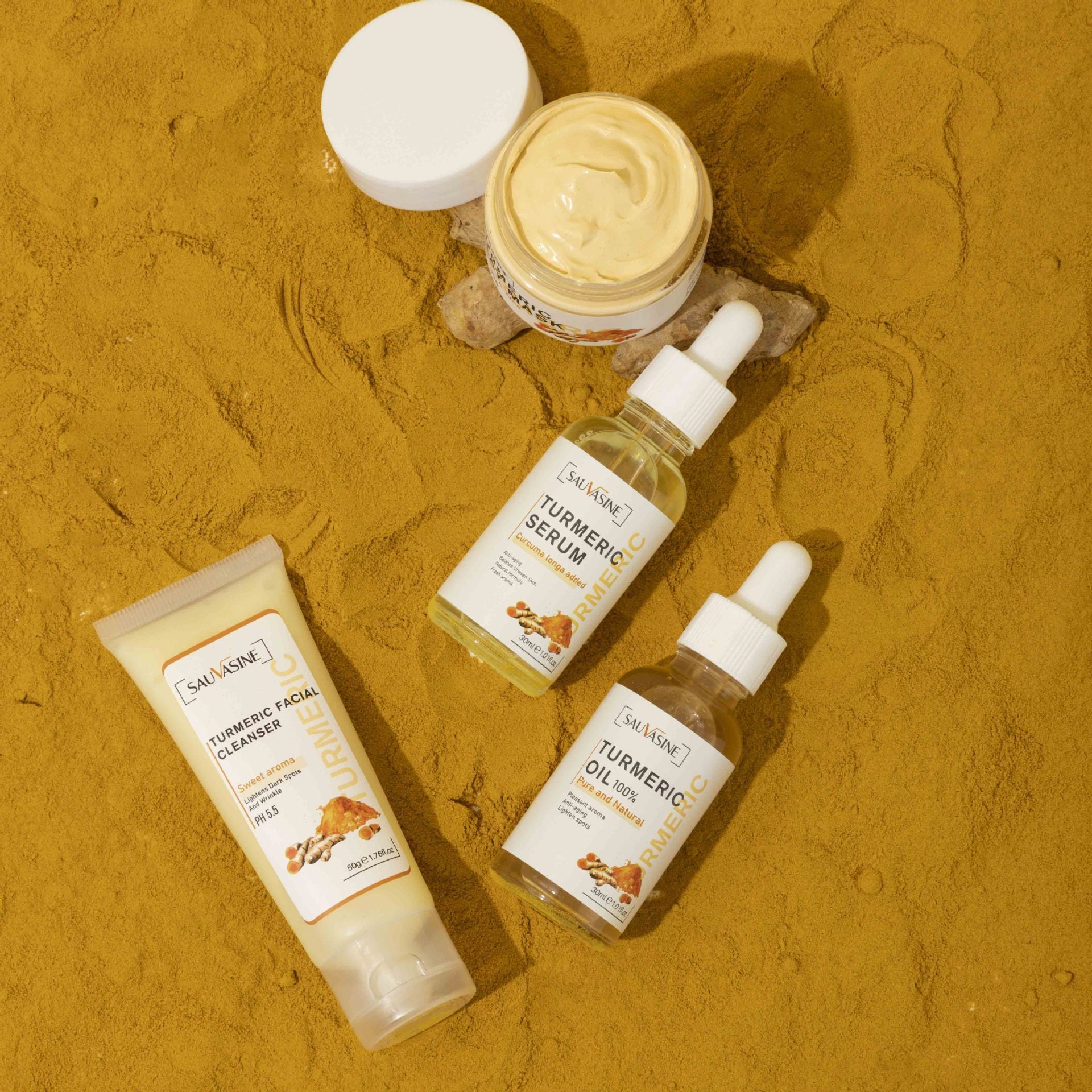 Kit de Soin à la Curcuma Douce Revitalisation Nourrissant en Profondeur Hydratant