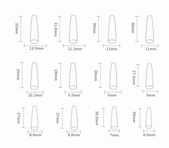 Faux ongles français longs de ballet en diamant