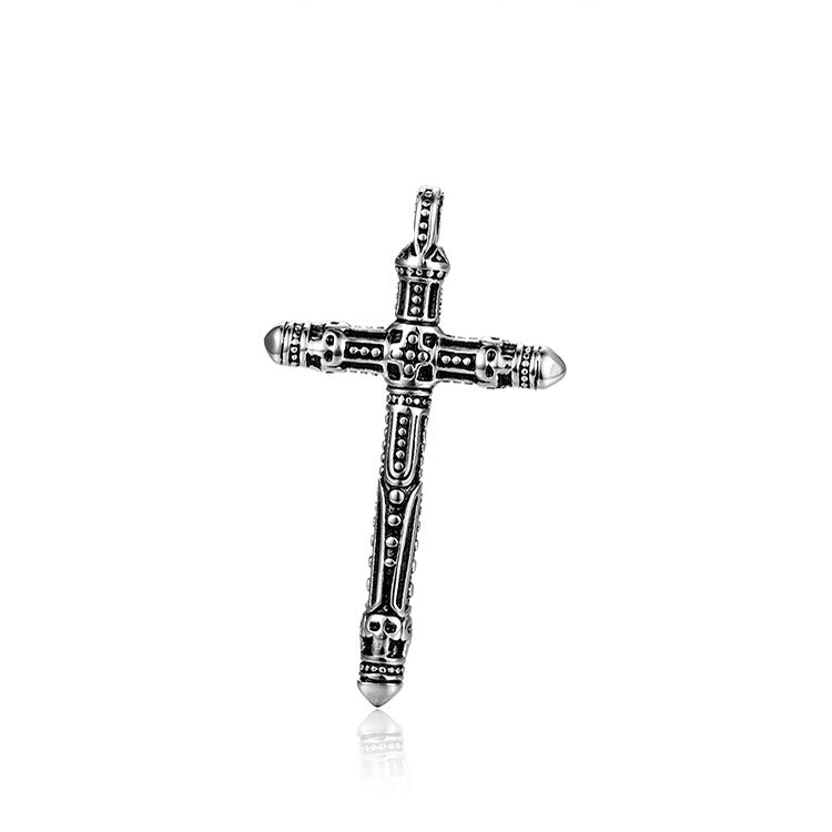 Titanium Steel Cross Men's Stainless Steel Vintage Pendant Necklace