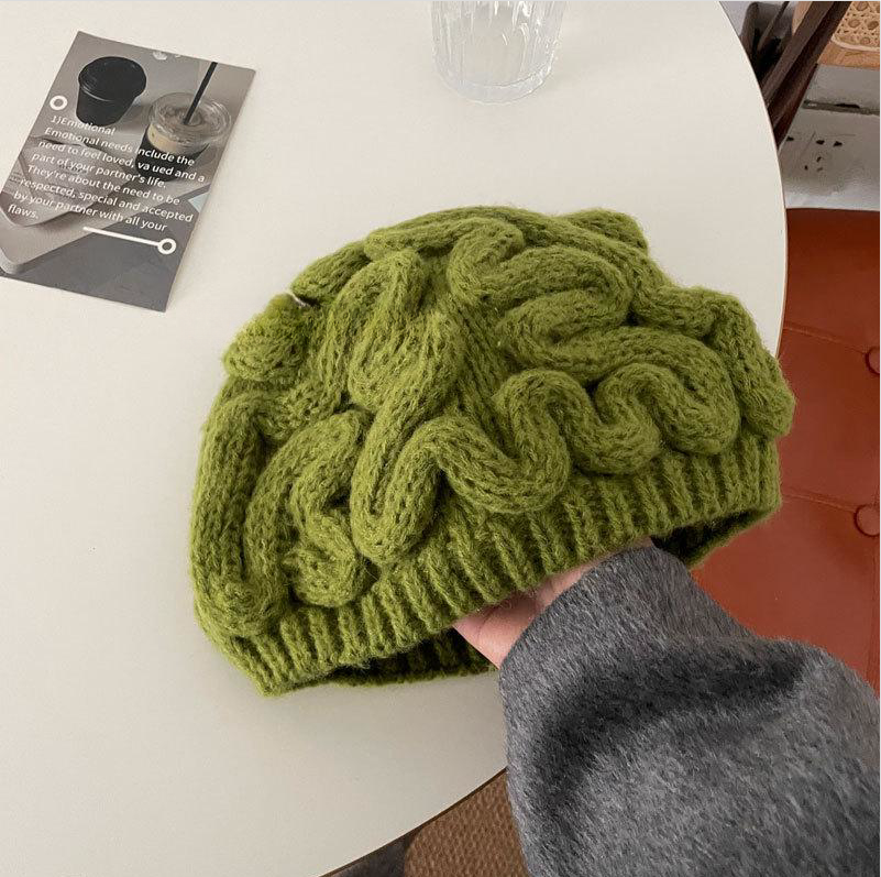 Men's And Women's Same Brain Flower Knitted Hat