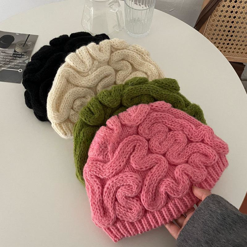 Men's And Women's Same Brain Flower Knitted Hat