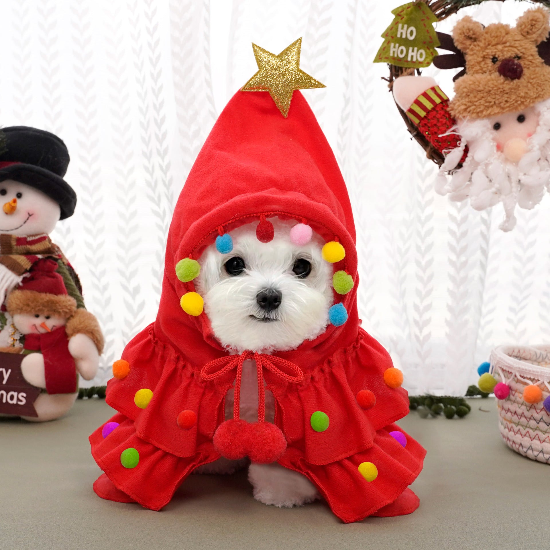 Vêtements pour animaux de compagnie d'automne et d'hiver, cape bicolore de Noël pour animaux, cape et châle pour chien, costume pour animaux