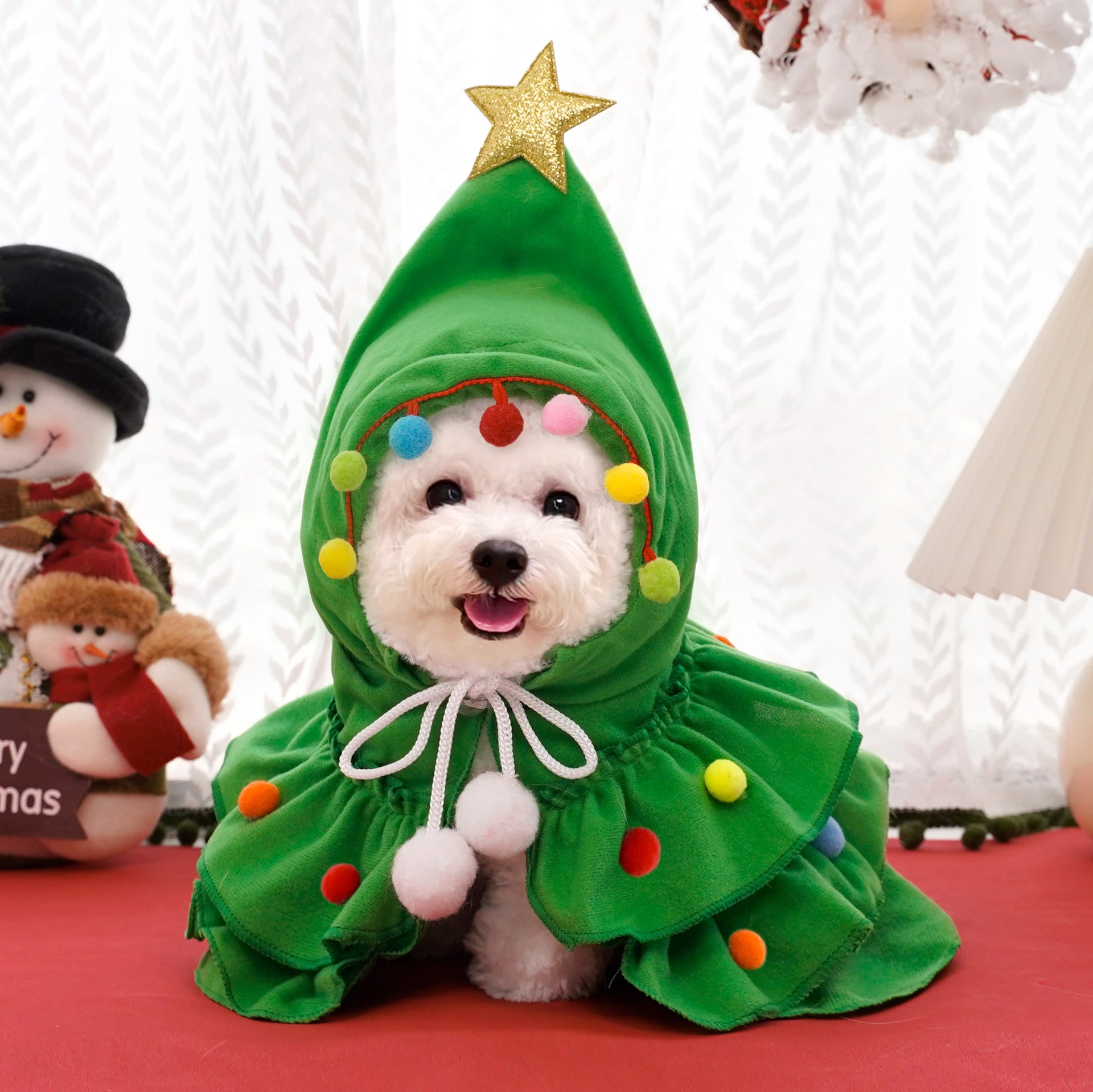 Vêtements pour animaux de compagnie d'automne et d'hiver, cape bicolore de Noël pour animaux, cape et châle pour chien, costume pour animaux