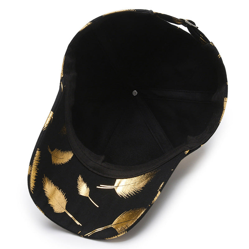 Bronzing Feather Peaked Cap Men's Outdoor Sports Sun-proof Hat Baseball Cap