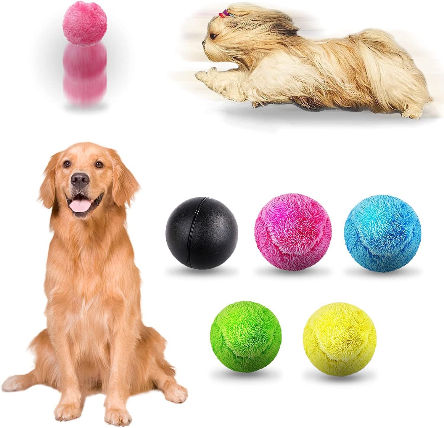 Jouet en peluche interactif électrique pour animaux de compagnie : Balle anti-stress pour chat, chien et Teddy