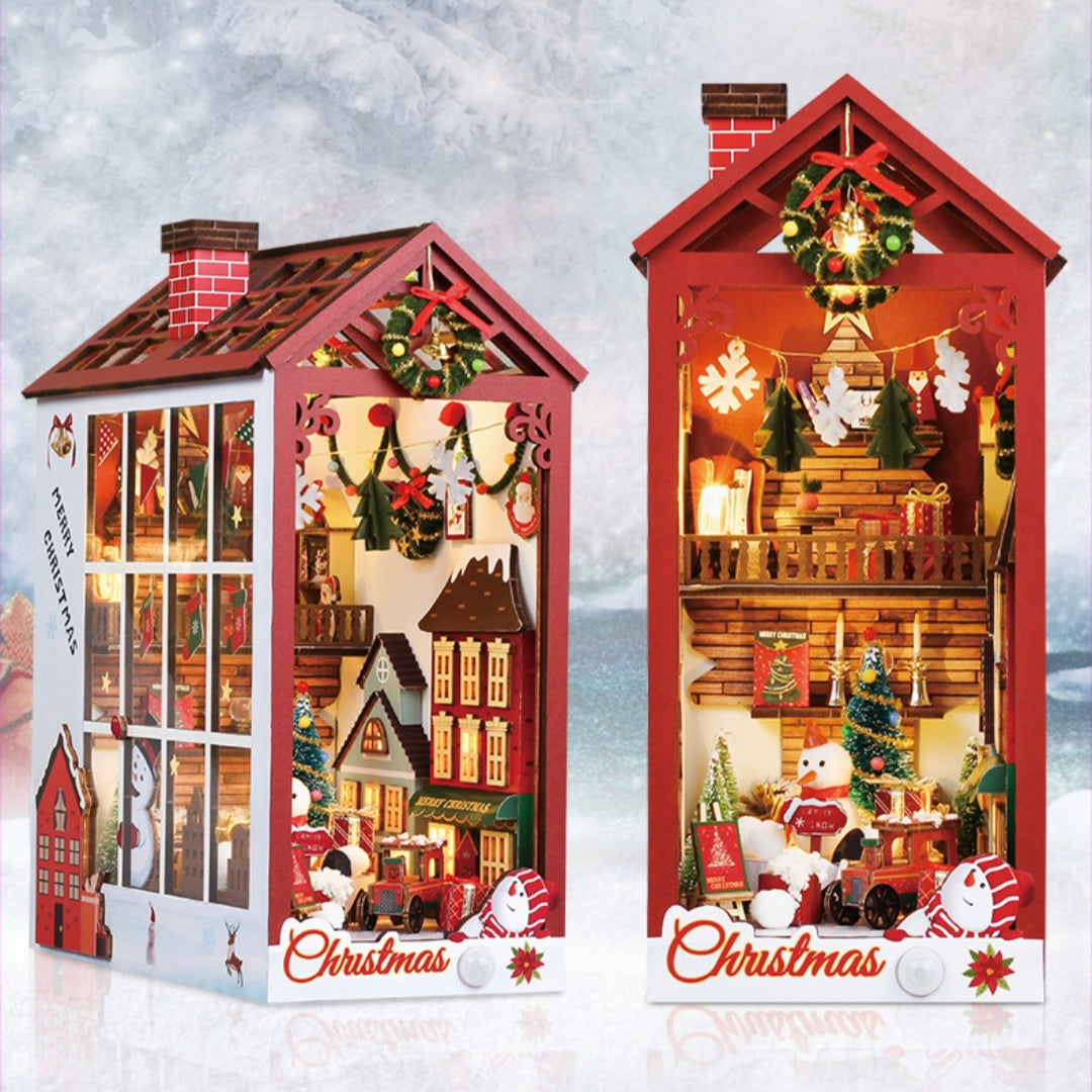 Jouet de Modèle de Maison Miniature Lumineuse de Noël à Fabriquer Soi-même