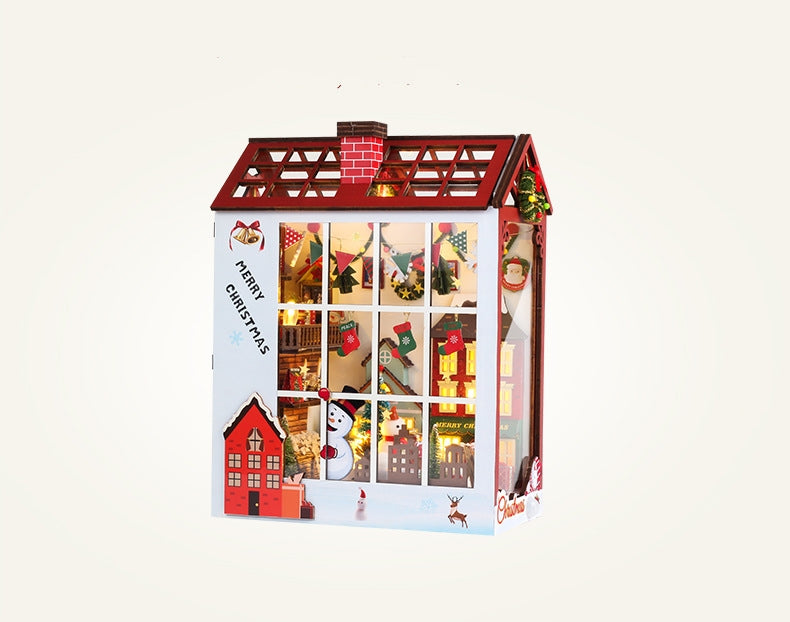 Jouet de Modèle de Maison Miniature Lumineuse de Noël à Fabriquer Soi-même
