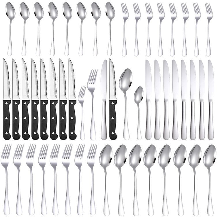 Stainless Steel Tableware 48 Pieces Suit Steak Knife Fork And Spoon