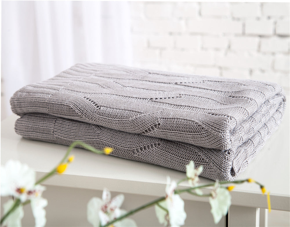 Couverture tricotée en fibre de bambou