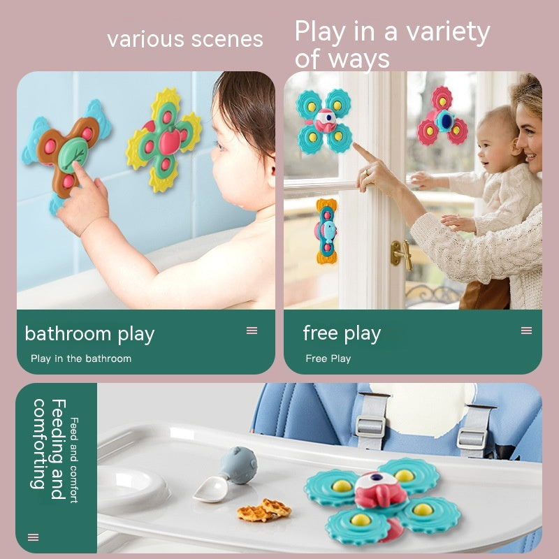 Bébé Ventouse Table Tournante Dessin Animé Enfants Toupie Jouet Anneau de Dentition Jouets Éducatifs