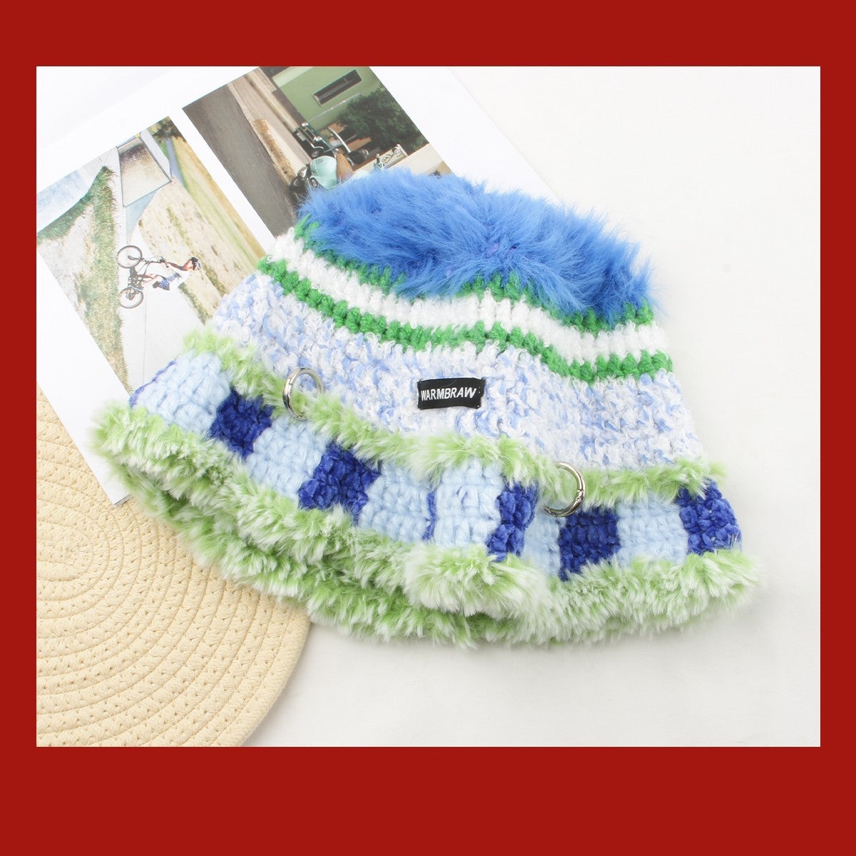 Crochet Woolen Bucket Hat Korean Punk Knitted