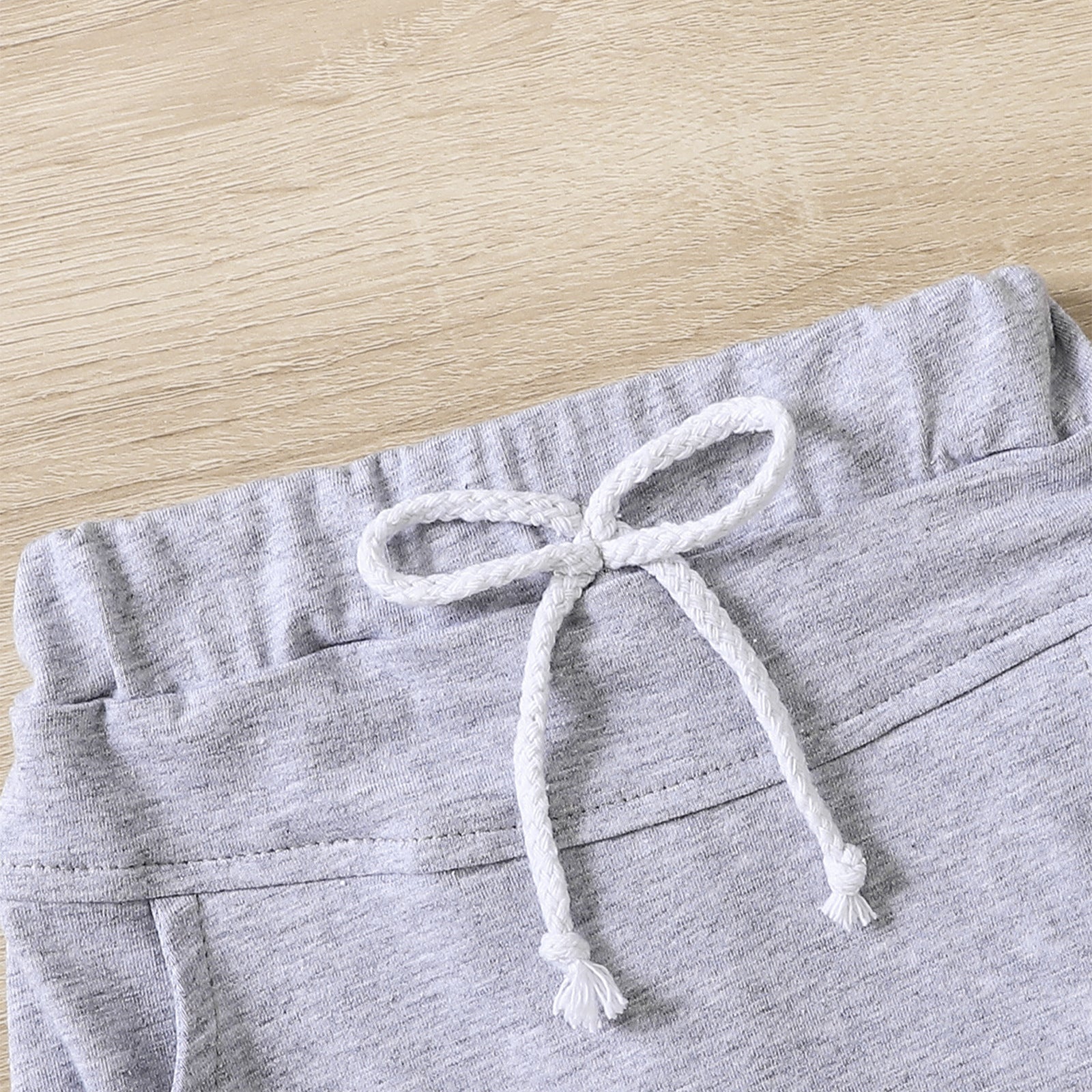 Boys' Round Neck Solid Color Letter Print Short-sleeve Top Solid Color Drawstring Shorts