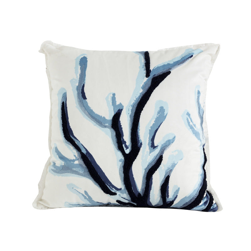 Velvet Embroidered Throw Pillow Printed Cushion Cover