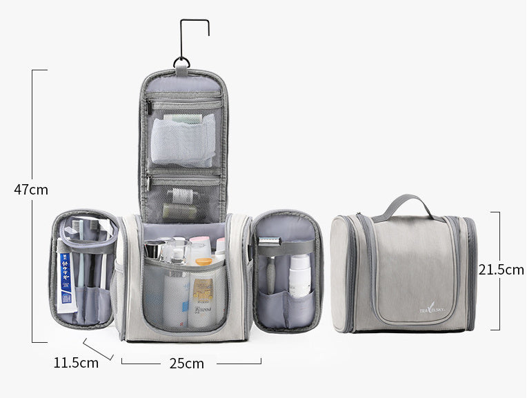 Grande trousse de toilette et de maquillage en cuir PU