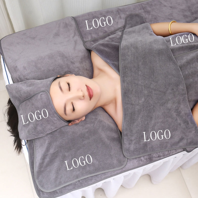 Serviette de lavage de voiture épaissie en microfibre, serviettes de bain pour salon de beauté
