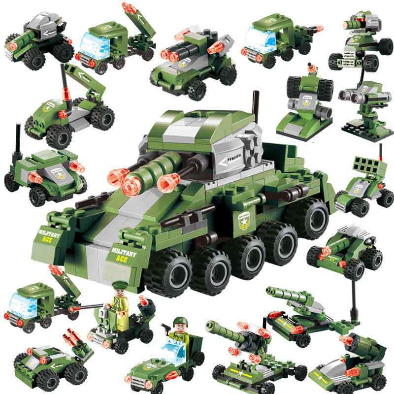 Porte-avions militaire, blocs de construction, jouets DIY pour enfants
