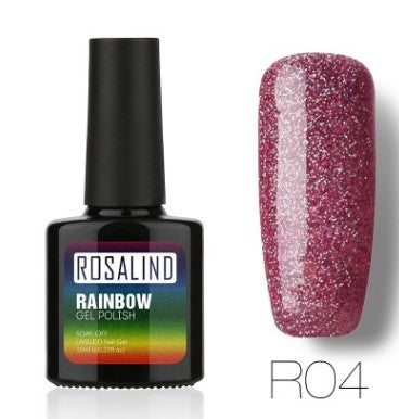 Sans clous, longue tenue, non toxique, vernis à ongles, colle de photothérapie ROSALIND, système arc-en-ciel étoilé.