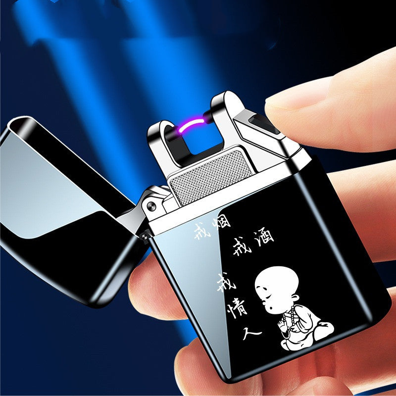 Lighters USB Single Metal Windproof Creative Lettering
