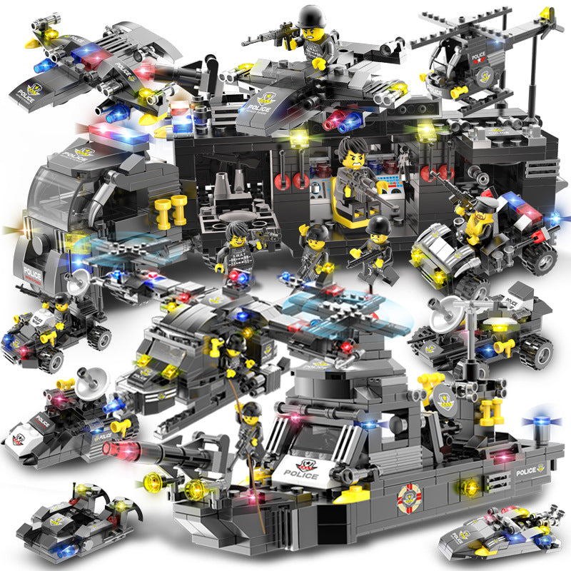 Porte-avions militaire, blocs de construction, jouets DIY pour enfants