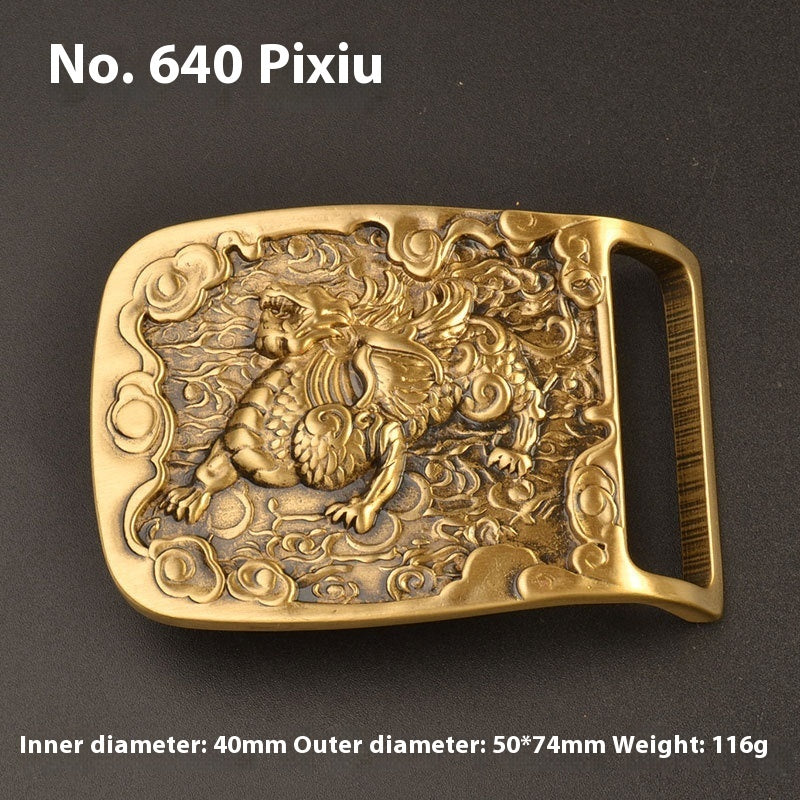 Boucle de ceinture en laiton pur, boucle lisse pour vêtements d'extérieur, plaque de boucle, accessoires de boucle de ceinture de pantalon, boucle de ceinture féminine, boucle de ceinture en laiton