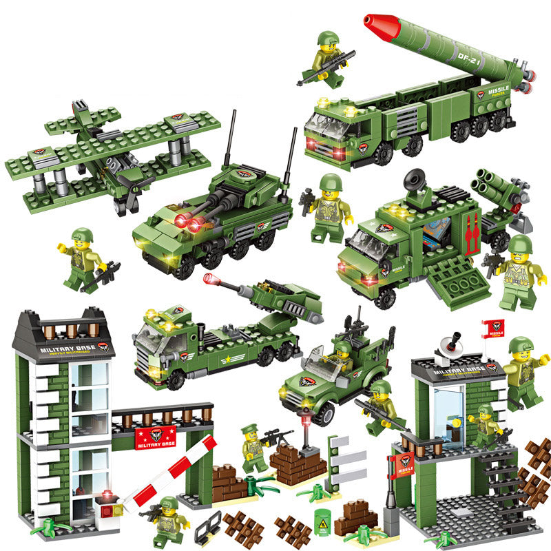 Porte-avions militaire, blocs de construction, jouets DIY pour enfants