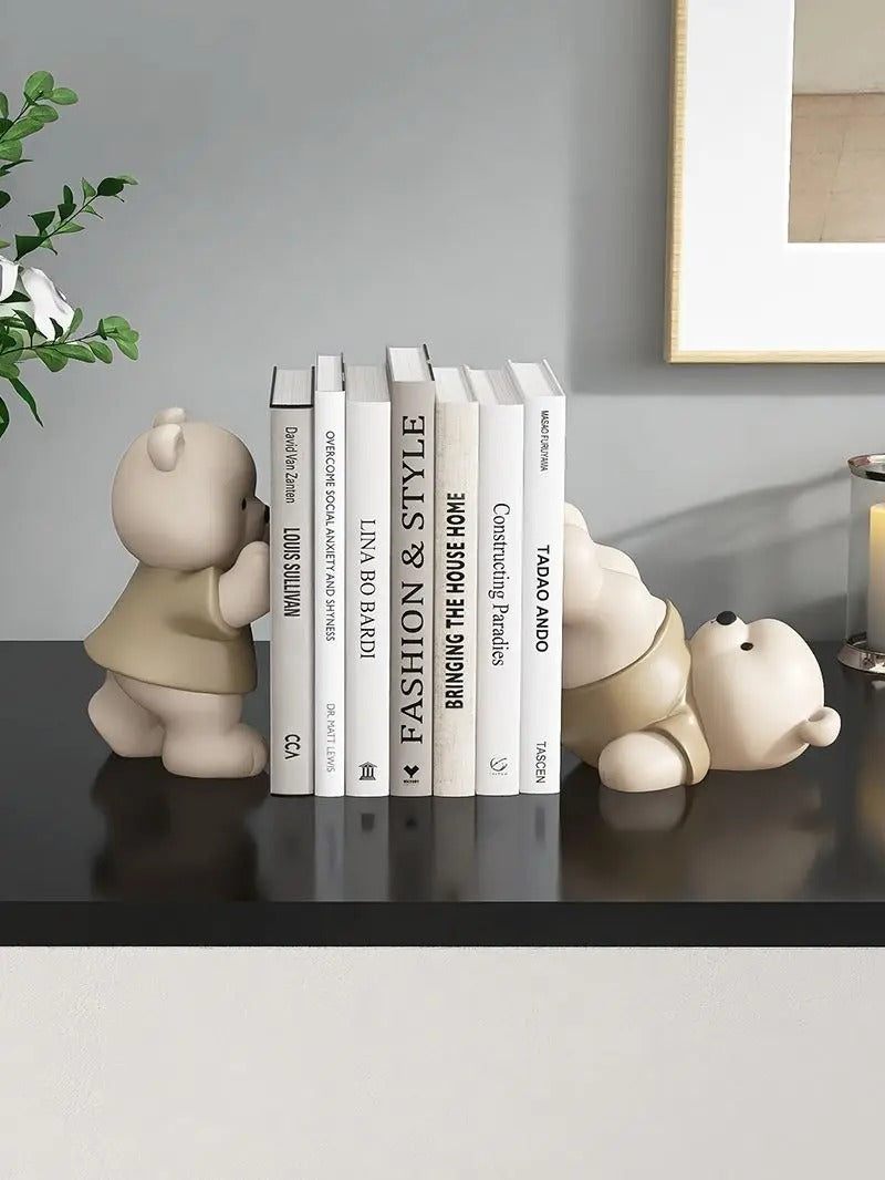 Healing Bear Bookend Ornaments Office Desk Surface Panel Decorations