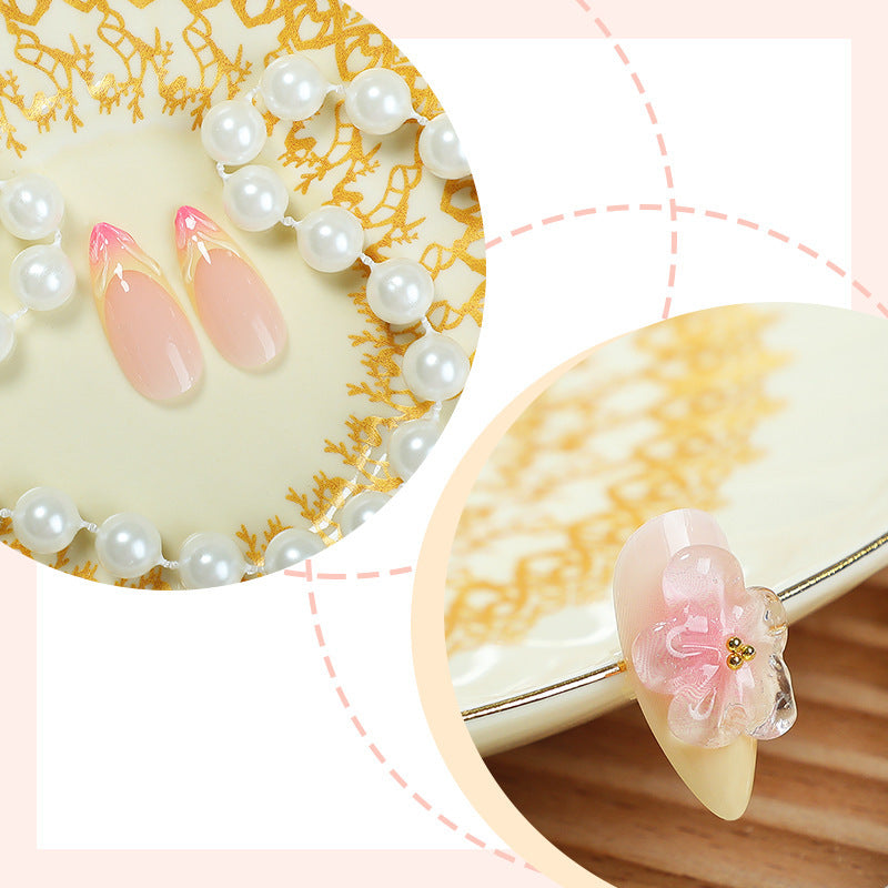 Handmade Pinch Flower Accessories Almond Nail Tips