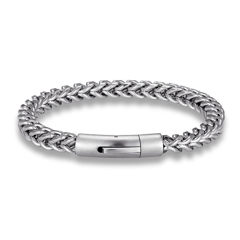 Bracelet en acier inoxydable 6MM Homme chaîne quille gris vintage