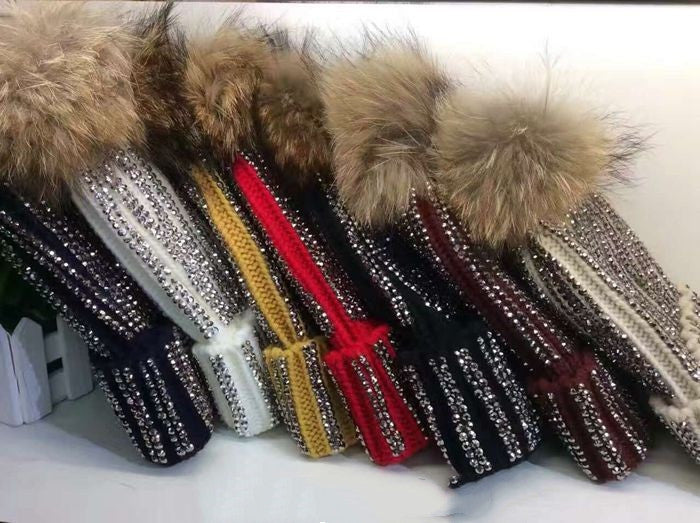 Autumn And Winter Real Raccoon Oversized Fox Fur Ball Wool Hat