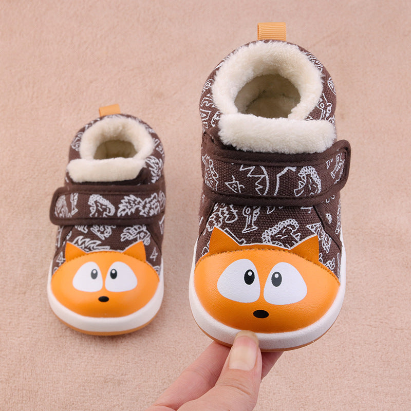 Chaussures bébé en coton de couleur assortie à semelle souple