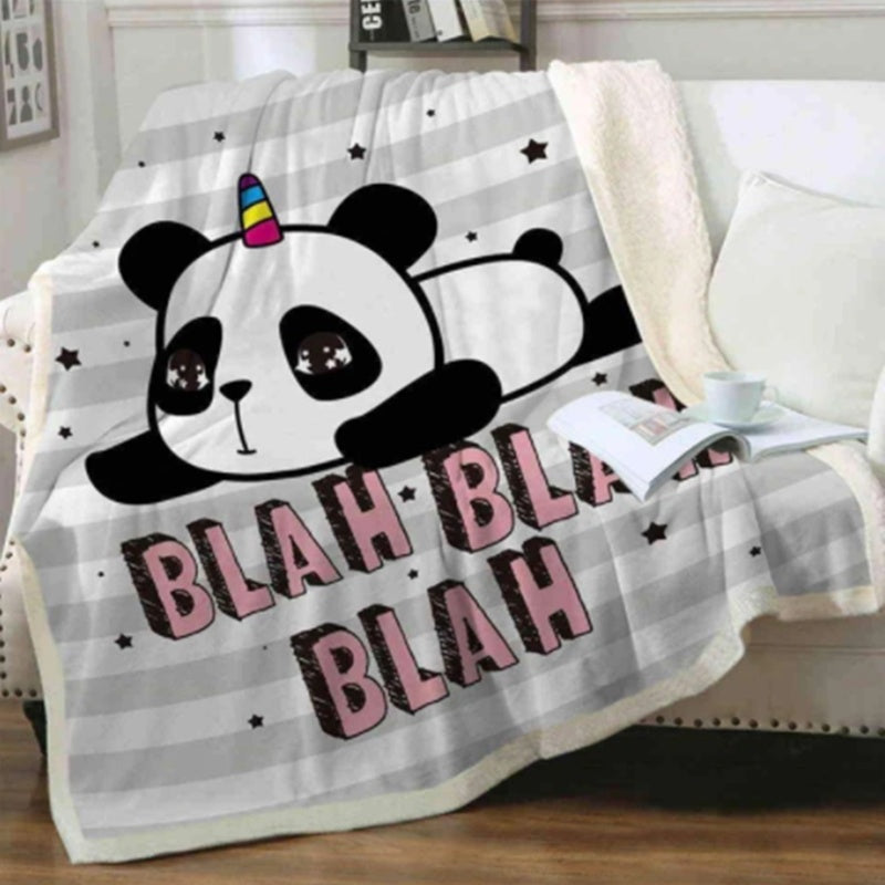 Couverture en flanelle motif panda