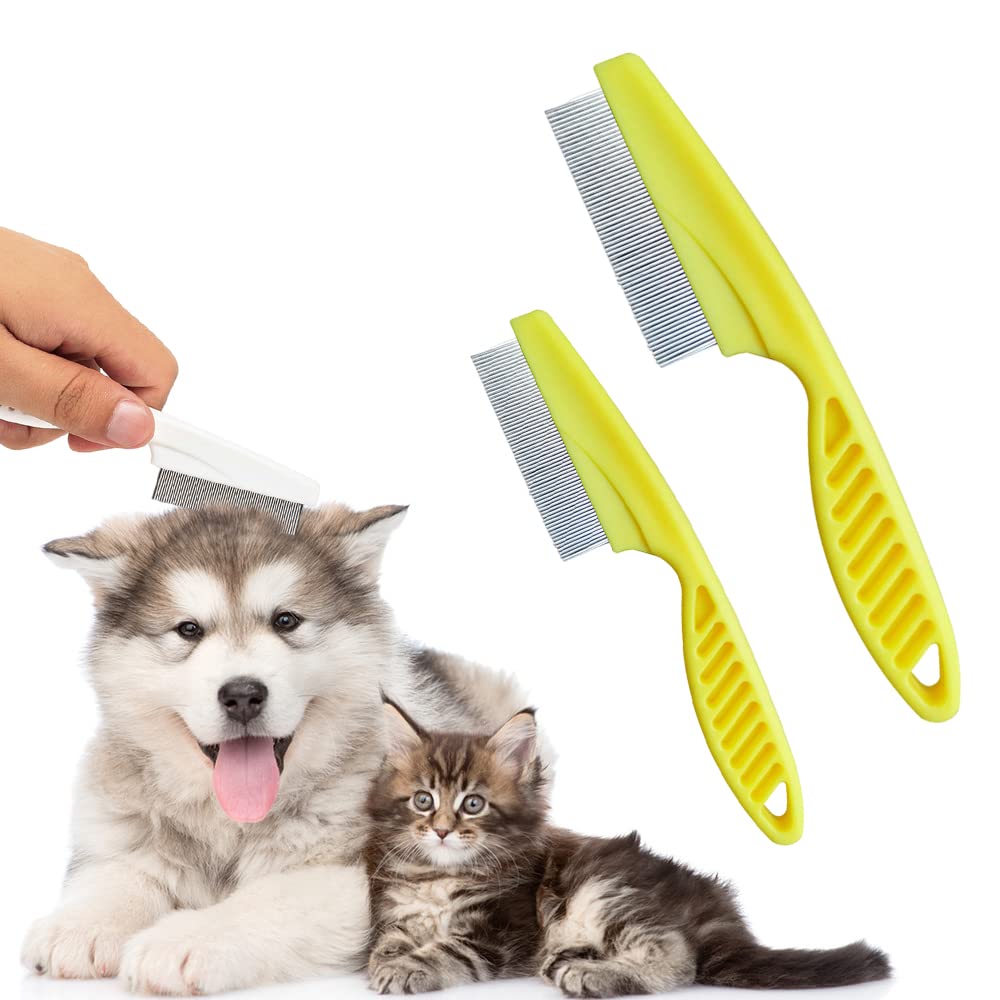 Multifunctional Pet Comb Tear Stain Removal Comb Magic Pets Grooming Comb Kit For Small Dogs Puppies Pet Grooming Brush Fine-Tooth Stainless Grooming Massage Comb