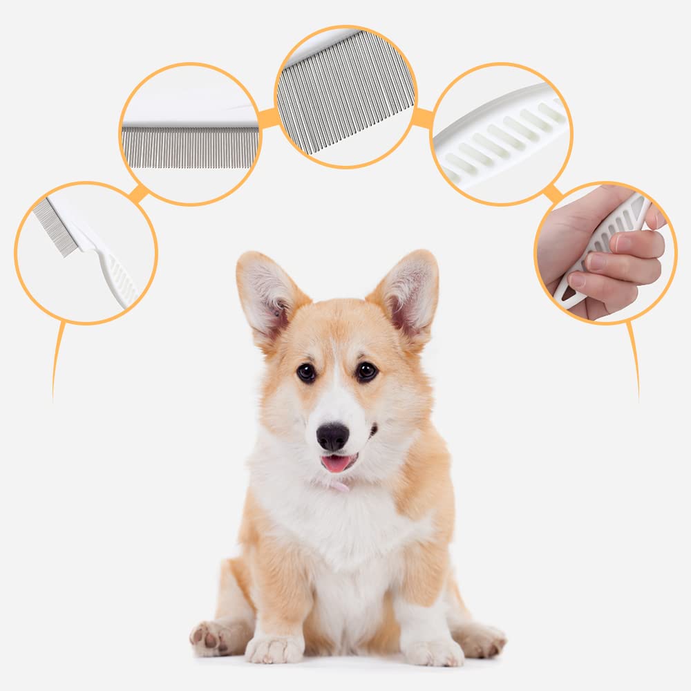 Multifunctional Pet Comb Tear Stain Removal Comb Magic Pets Grooming Comb Kit For Small Dogs Puppies Pet Grooming Brush Fine-Tooth Stainless Grooming Massage Comb