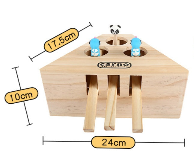 Jouet interactif en bois massif pour chats, hamsters et chatons