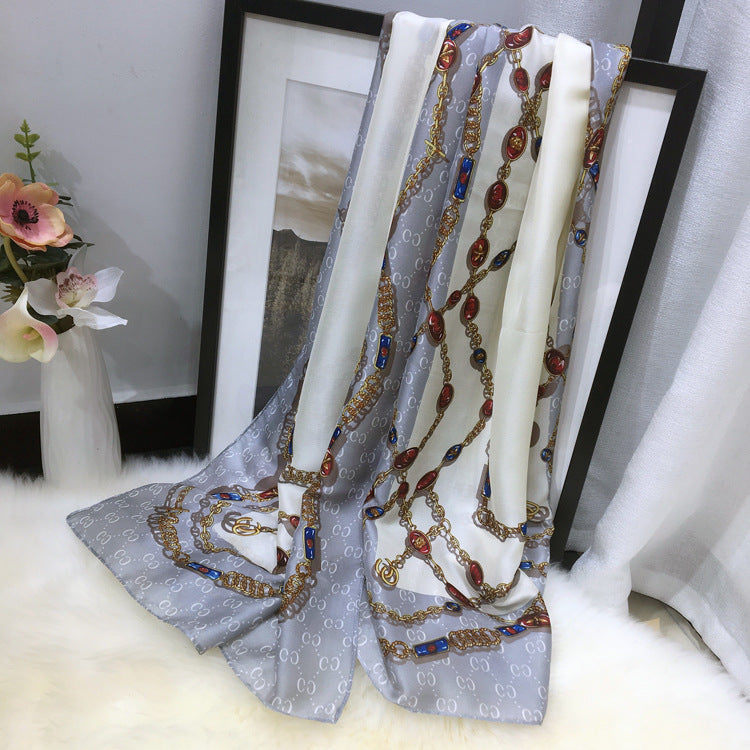 Silk Scarf Women's Spring and Autumn Long Silk With Shawl