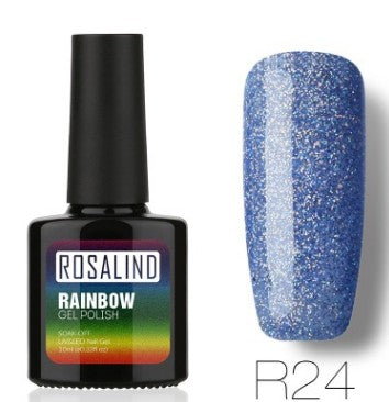 Sans clous, longue tenue, non toxique, vernis à ongles, colle de photothérapie ROSALIND, système arc-en-ciel étoilé.