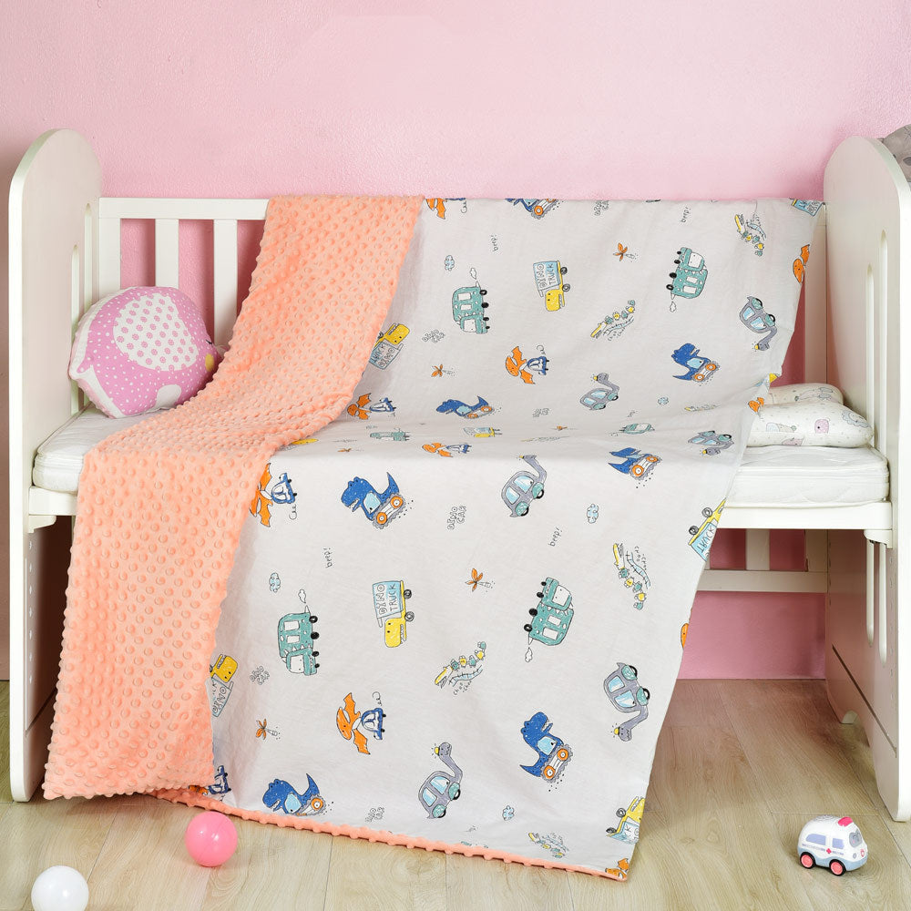 Couverture bébé en coton imprimé, couverture douce à pois pour bébé