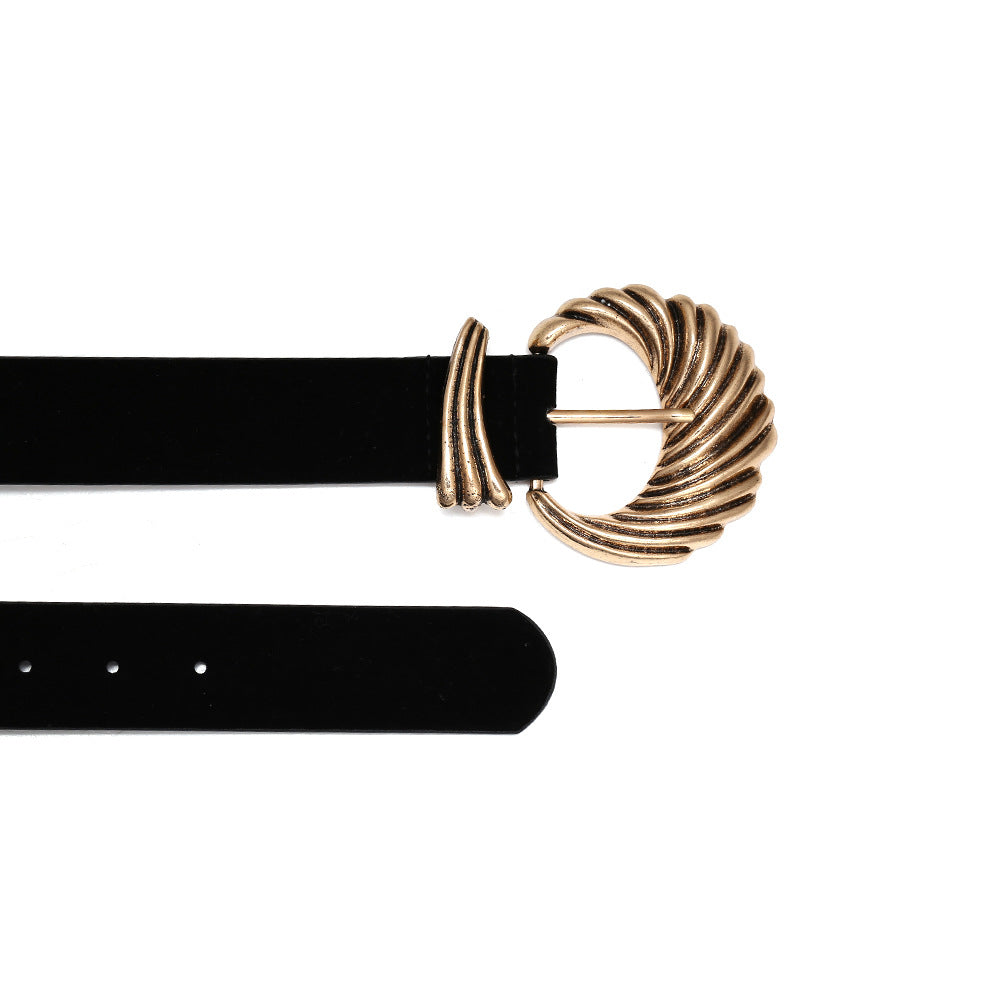 Fashion Ladies Three-dimensional Pattern Flower Shaped Alloy Belt