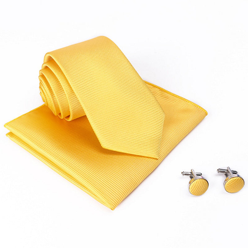 Men's Cufflinks Square Tie Three Piece Set